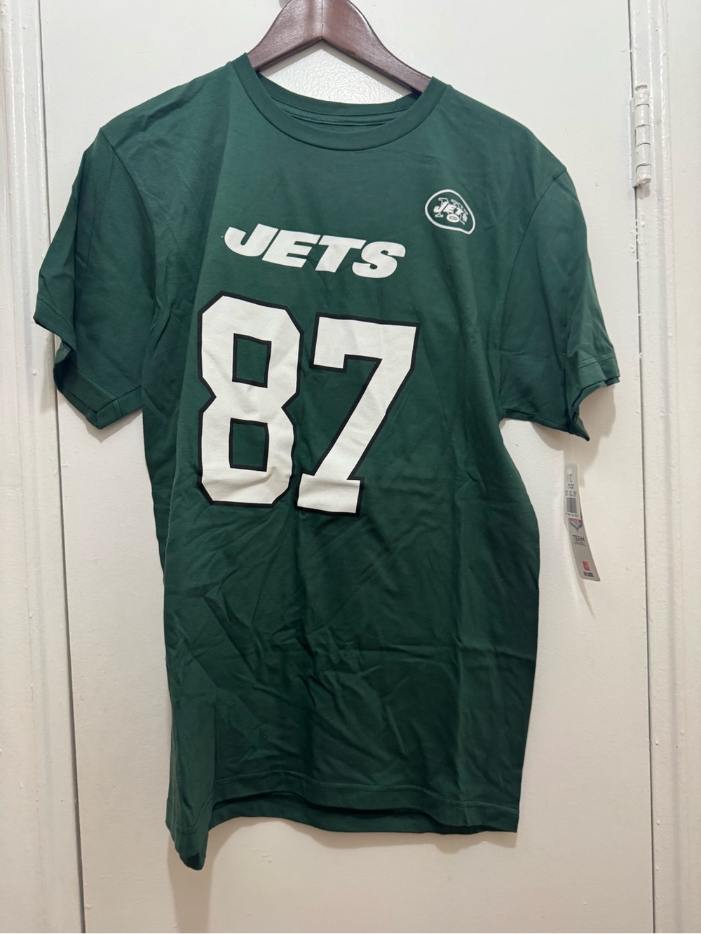 NFL Team Apparel Jets E Decker men’s green shirt size L
